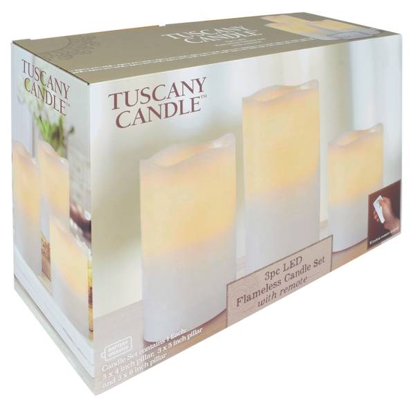 Tuscany Candle 3Pack LED Flameless Candle Set 65633 Blain's Farm