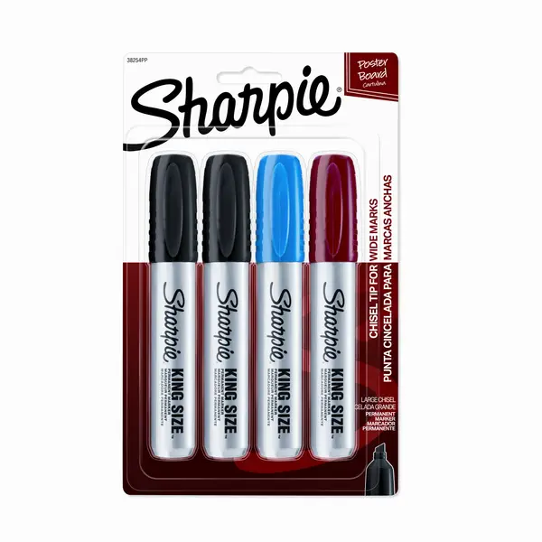 1 Blue and 1 Red 2 Black 4 Ct Sharpie Pro King Size Permanent Marker 
