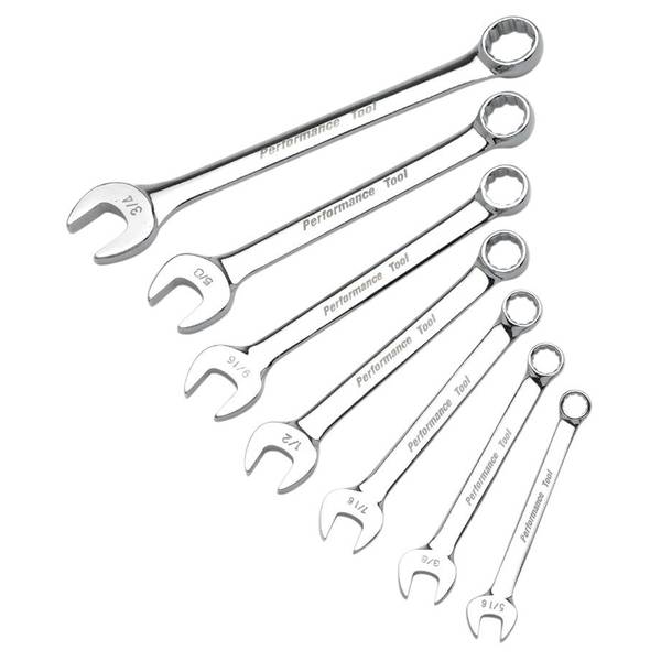 Performance Tool 7 Piece SAE Polish Combo Wrench Set - W30200 | Blain's ...