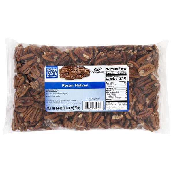 Blain's Farm & Fleet 24 oz Pecan Halves 702828 Blain's Farm & Fleet