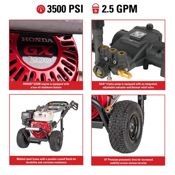PMB-6000SA　　2本 SIMPSON PowerShot 3500 PSI 2.5 GPM Gas Pressure Washer w/ Honda