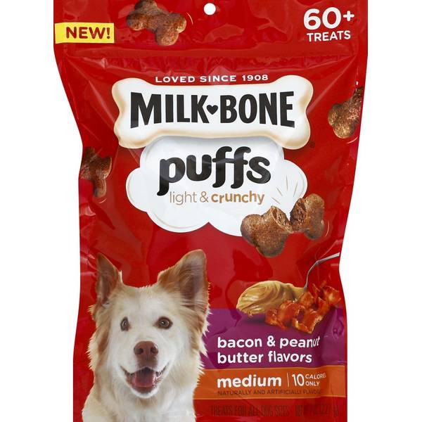 UPC 079100993512 product image for Milk-Bone 8 oz Puffs Bacon and Peanut Butter Dog Food | upcitemdb.com