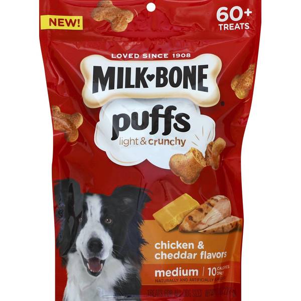 UPC 079100993734 product image for Milk-Bone 8 oz Puffs Chicken and Cheddar Dog Food | upcitemdb.com