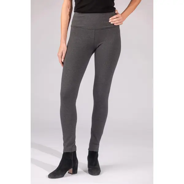 Charcoal Grey Cotton Rich High Waisted Legging