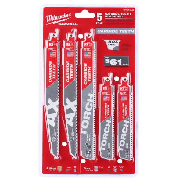 Milwaukee 9 in. AX, Torch & Wrecker Carbide Teeth Cutting Sawzall Reciprocating Saw Blades (3-Piece)