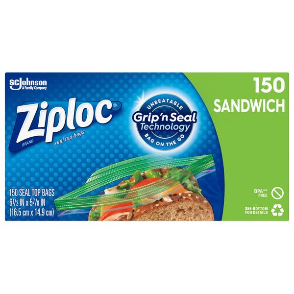 Sandwich Bags, Zipper Seal, 40-Ct.