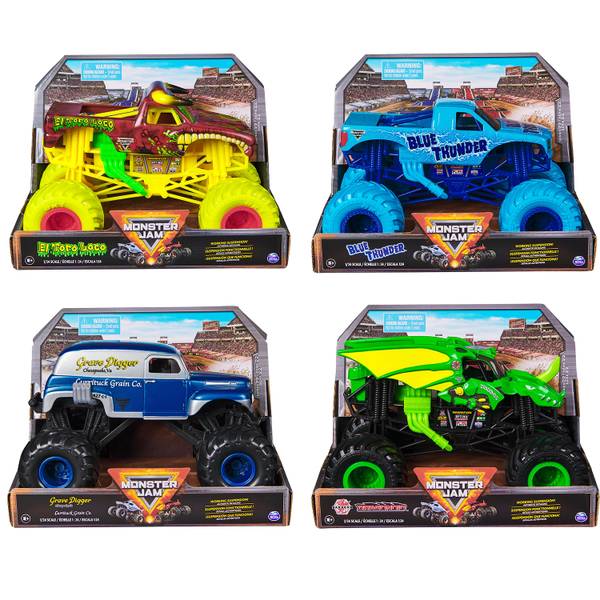 Hot Wheels Monster Trucks 1:24 Scale Vehicles, Collectible Die