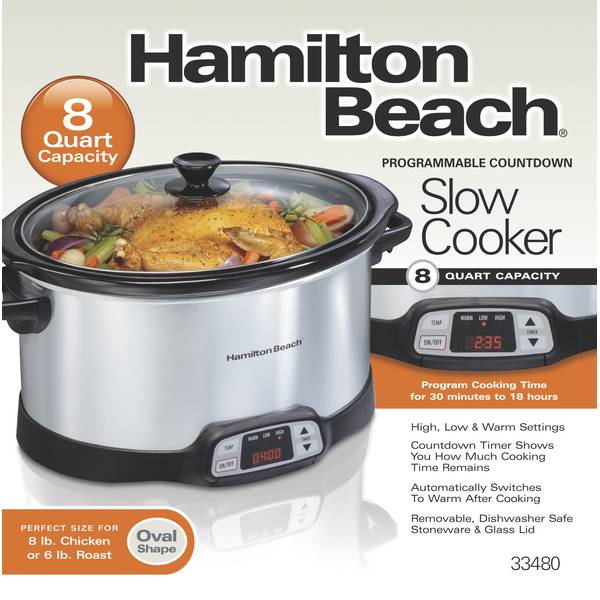 Hamilton Beach 7-Quart Slow Cooker black/silver 33474 - Best Buy