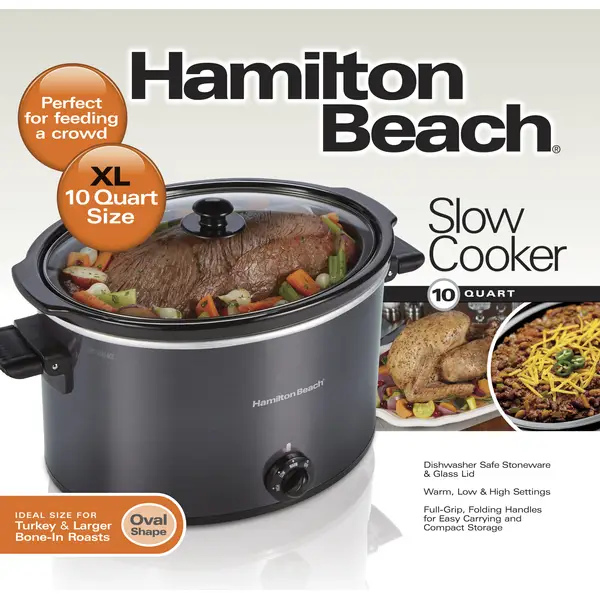 Hamilton Beach 10 Quart Slow Cooker BLACK 33191 - Best Buy
