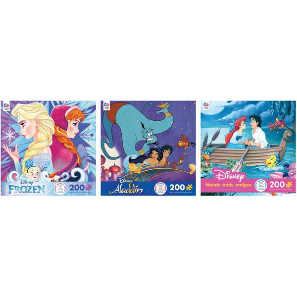 Ceaco 3-in-1 Disney Puzzles Minnie Mouse, Little Mermaid & Aladdin 350