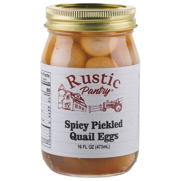 Rustic Pantry 16 oz Spicy Pickled Quail Eggs - 10360 | Blain's Farm & Fleet