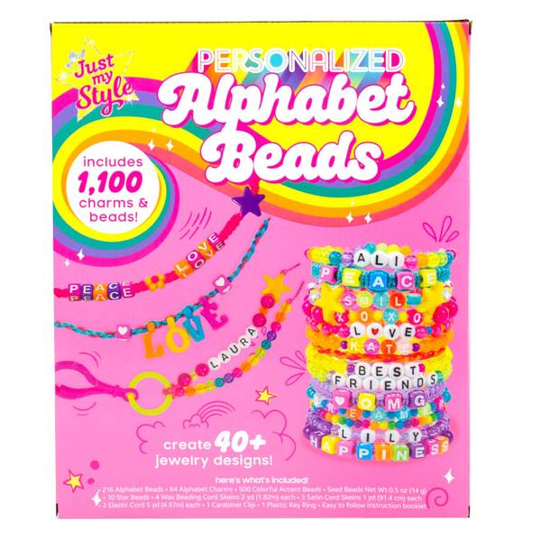 Horizon Group Go Create Square Plastic Alphabet Beads ~ 200 Beads