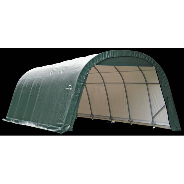 ShelterLogic ShelterCoat 12 x 24 x 8 ft Green Wind And Snow Rated Garage Round