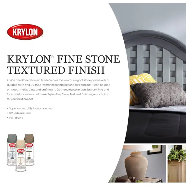 Krylon Stone Textured Finish Spray Paint Limestone Color - Read Description