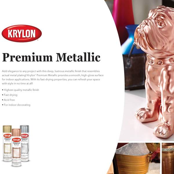 Krylon K01600007 Premium Metallic Aerosol Paint, 8 Fl Oz (Pack of 1), Rose  Gold, 6 1