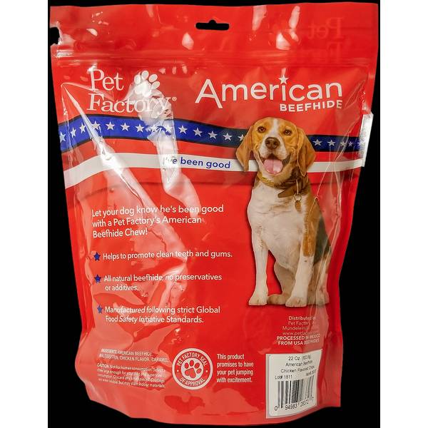 22Oz Pet Factory 28372 American Beefhide Chicken Flavored Chips For Dogs 