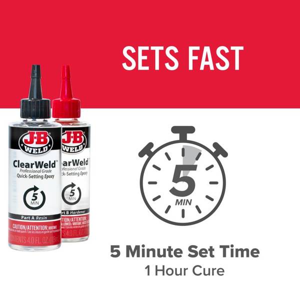 J-B Weld ClearWeld Professional Grade Epoxy 8 oz - 50240H