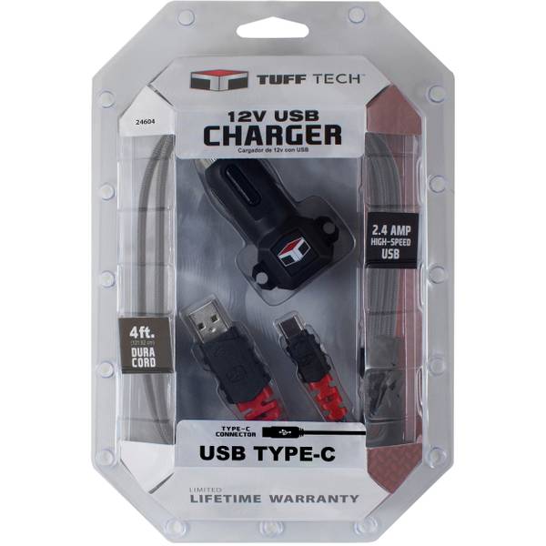 Tuff Tech 12V USB Charger with 4' Cord - 24604