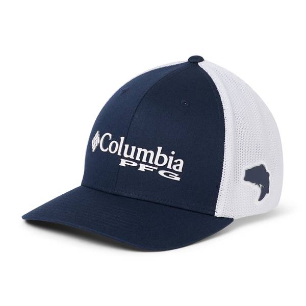 Columbia Men's PFG Ball Cap, White & Blue, L/XL - 1503971-106-L/XL