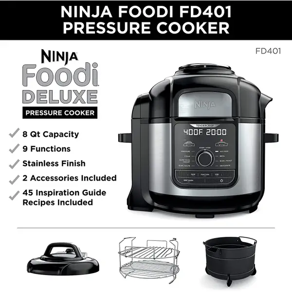 Ninja Foodi 8-qt. 12-in-1 Deluxe XL Pressure Cooker & Air Fryer, Stainless  Steel