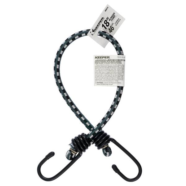 Keeper 06019 18" Bungee Cord with Coated Hooks 