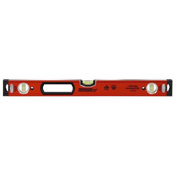 Johnson Level Aluminum 24-in 3 Vial Magnetic Box Beam Level at