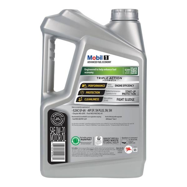 Mobil 1 5 Quart Advanced Fuel Economy 0W-20 Full Synthetic Motor
