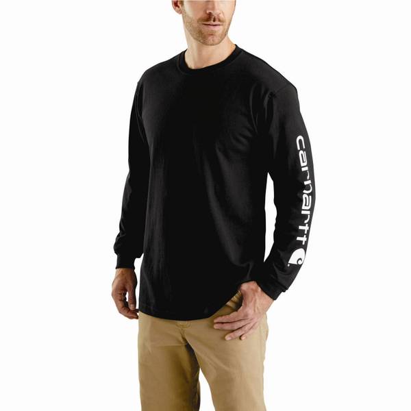 Photo of Men's Loose Fit Heavyweight Long Sleeve Logo Graphic T-Shirt