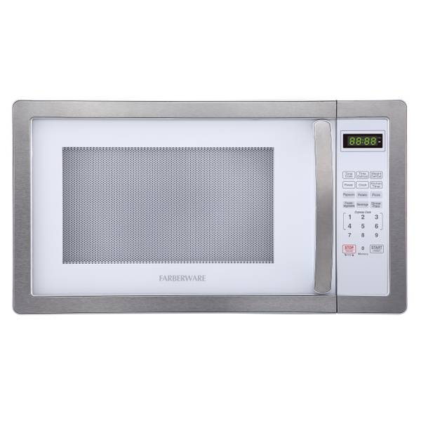 Farberware 1.1-cu ft 1000-Watt Countertop Microwave (Stainless Steel/Black)  in the Countertop Microwaves department at