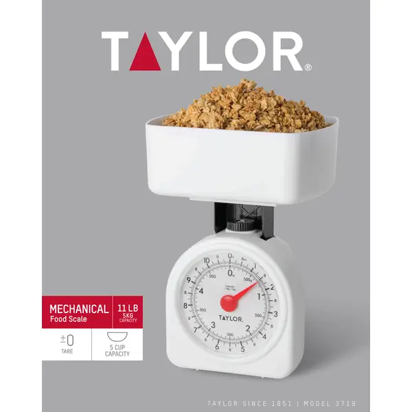 Taylor Mechanical Kitchen Weighing Food Scale Weighs Up To 11Lbs