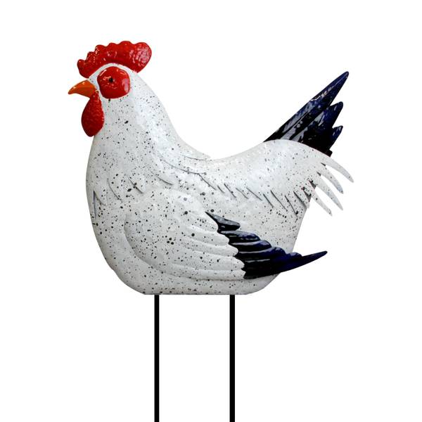 Exhart White Hen Garden Stake - 50882 | Blain's Farm & Fleet