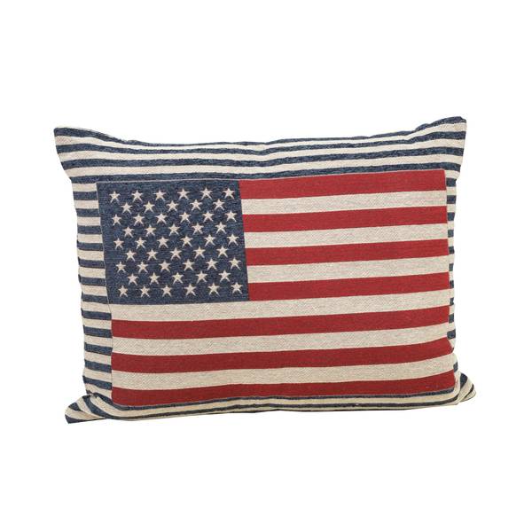Photo of 23.6 Inch Jacquard Patriotic Flag Throw Pillow