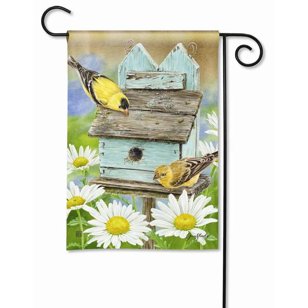 BreezeArt Finches and Flowers Garden Flag - 32135 | Blain's Farm & Fleet