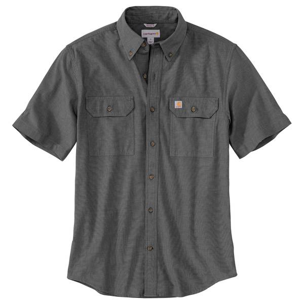 Photo of Men's Loose Fit Midweight Chambray Short-Sleeve Shirt