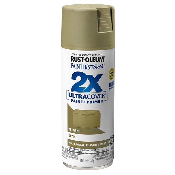 RustOleum 12 oz 2X Satin Oregano Spray Paint and Primer 334077