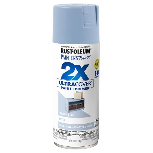 Painter's Touch 2x Spray Paint, Satin French Blue, 12-oz.