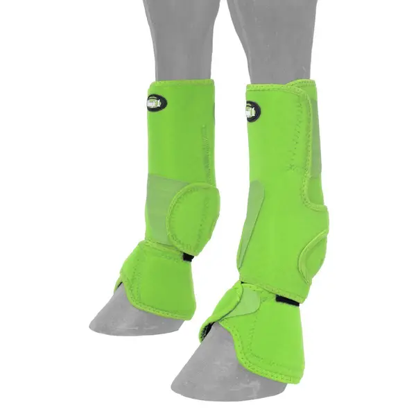 Performers First Choice Lime Green Combo Boots Size Medium horse tack 64-16300 