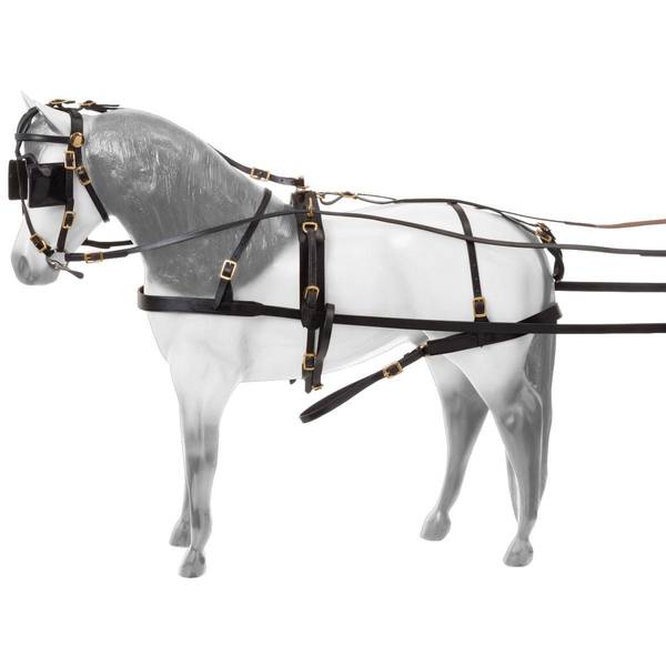 37"-46", fits Ponies 450lbs-600lbs Tough-1 Tracker Leather Pony Harness Medium 