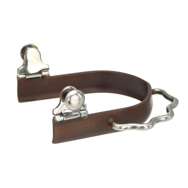 Tough1 Kids' Kelly Silver Star Antique Brown Sidewinder Bumper Spurs