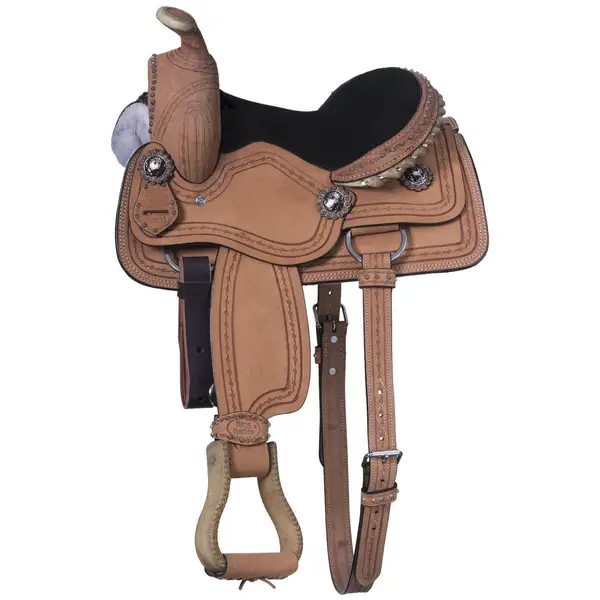 Tough-1 Cowboy Roughout Western Saddle with Serpentine Tooling 