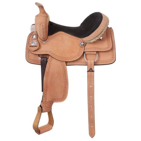 Photo of Cowboy Roughout Saddle with Barbwire Tooling