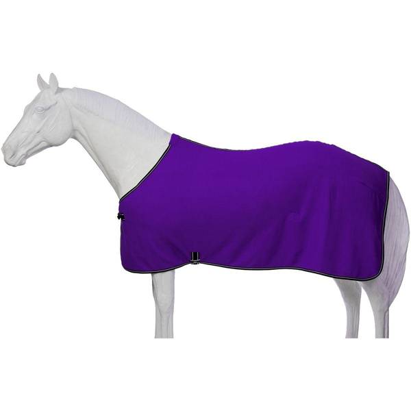 Horse Cooler Blanket Full Neck Polar Fleece Belly Circingle Leg Straps Black 