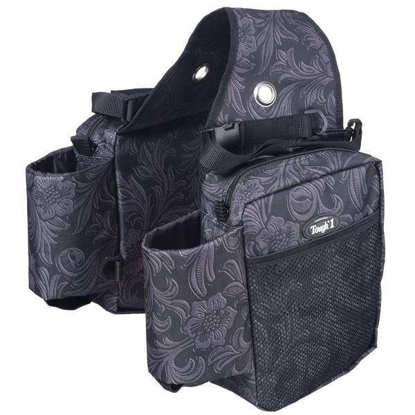 Tough1 Saddle Bag/Bottle Holder/Gear Carrier in Prints, Tooled Leather Black 6173927520