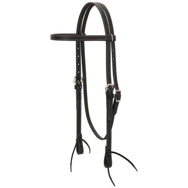 Weaver Leather Black Leather Browband Headstall