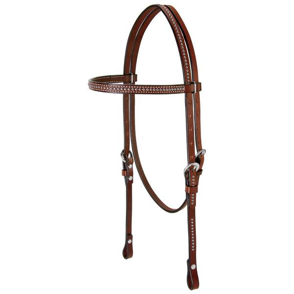 Weaver Leather Leather Headstall with Spots, Pony