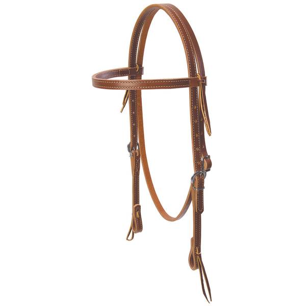 Weaver Leather Deluxe Latigo Leather Browband Headstall, Brown