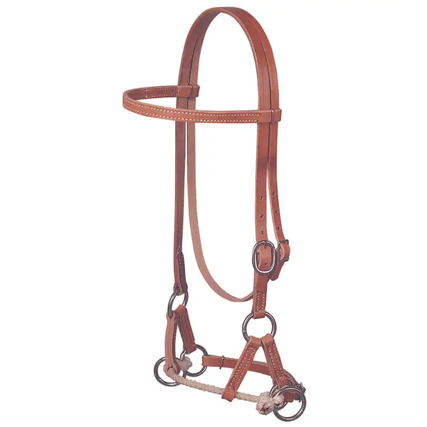 Weaver Leather Single Rope Harness Leather Side Pull Bridle - 10