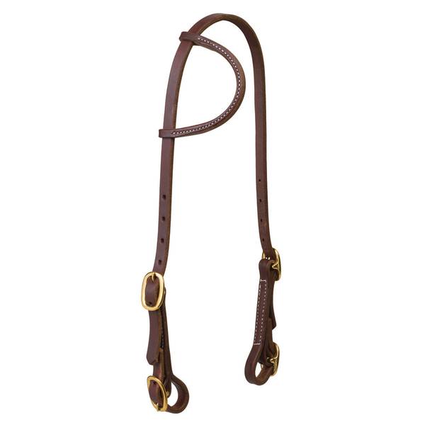 Weaver Leather Working Tack Sliding Ear Headstall with Buckle Bit Ends