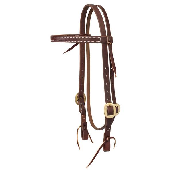 Photo of Working Tack Single-Ply Browband Headstall with Tie Bit Ends