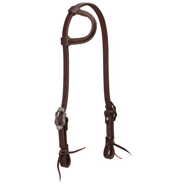 Photo of Working Tack Sliding Ear Headstall with Buffed Brown Iron Hardware